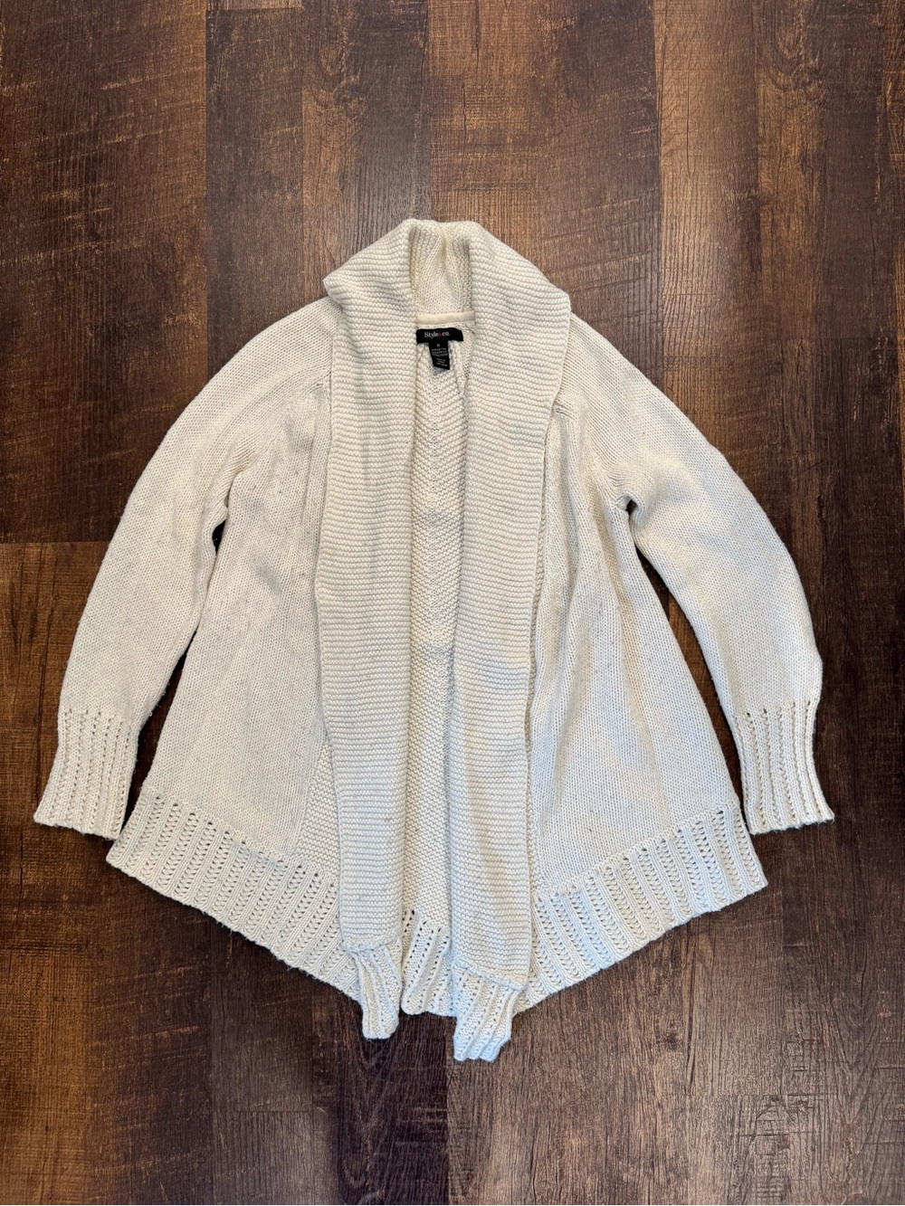 Style & Co ivory chunky knit cardigan